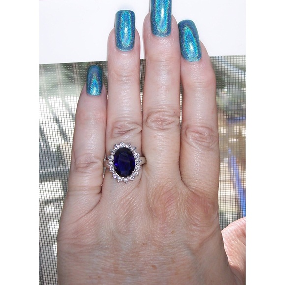 STAINLESS STEEL Princess Diana Style CZ Ring - Picture 2 of 8